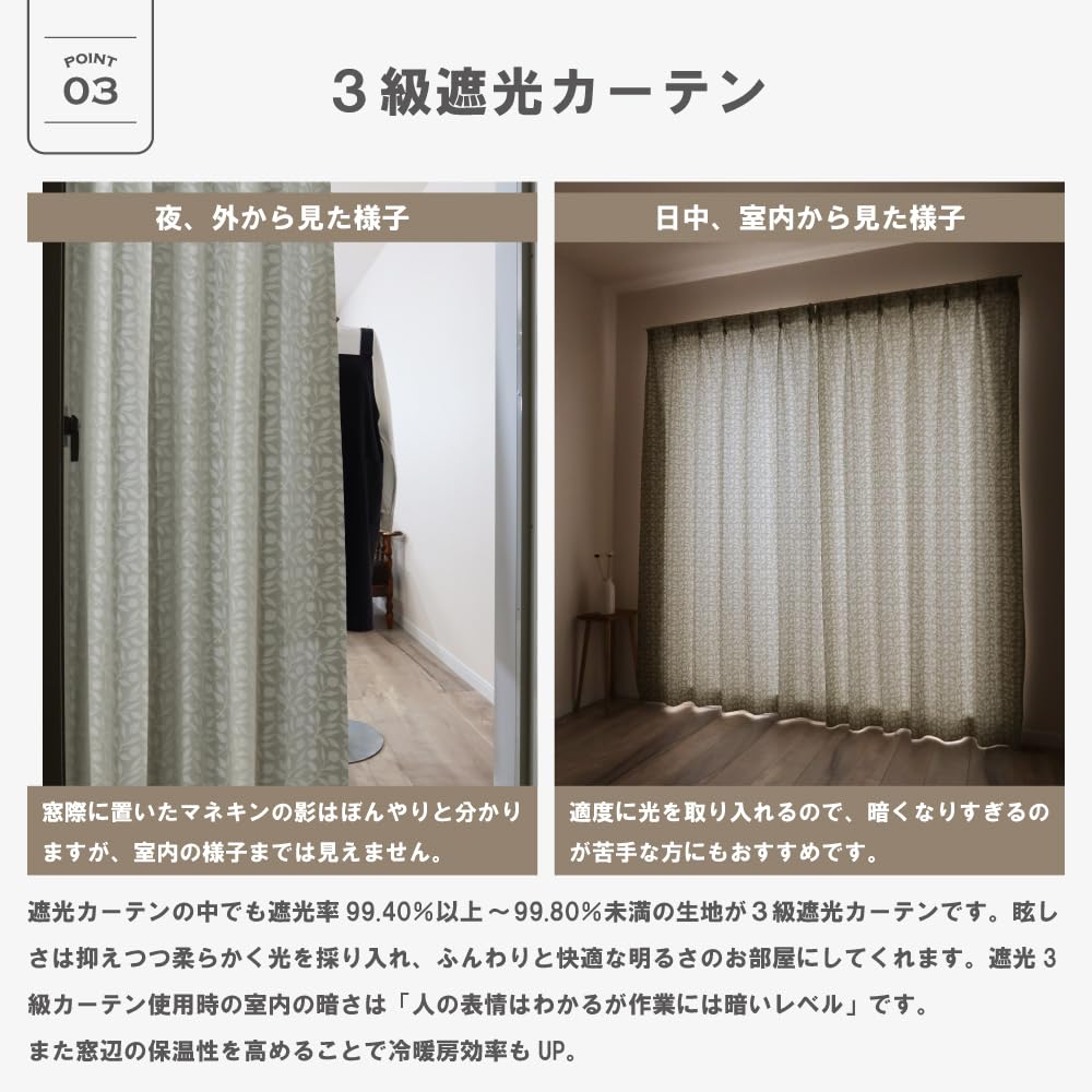 Amazon｜【144サイズ】ウィリアム・モリス カーテン 2枚組【Rosehip